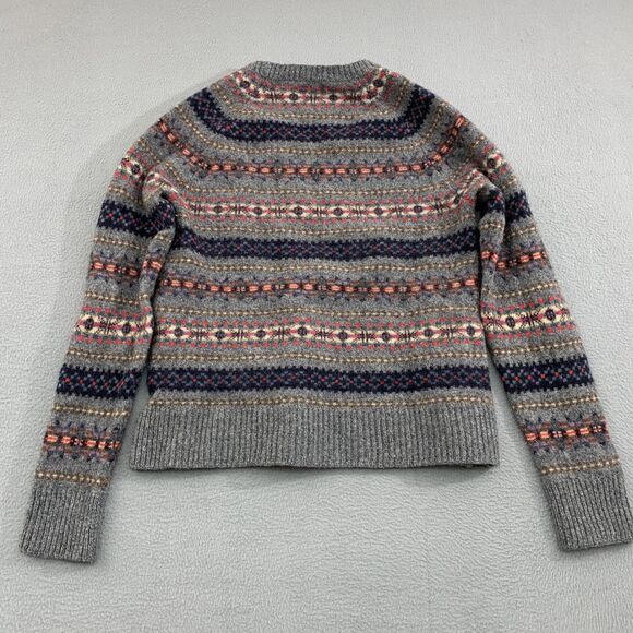 J Crew Sweater Womens Medium Lambs Wool Pullover Aztec Southwestern Winter - Picture 11 of 16